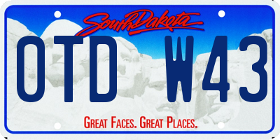 SD license plate 0TDW43