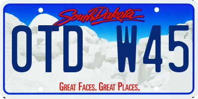 SD license plate 0TDW45