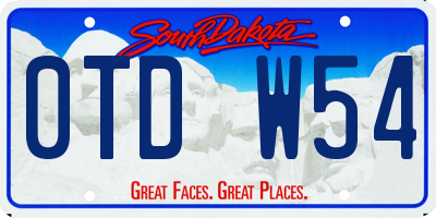 SD license plate 0TDW54