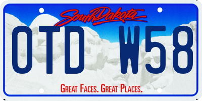 SD license plate 0TDW58