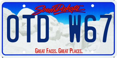 SD license plate 0TDW67