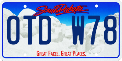 SD license plate 0TDW78