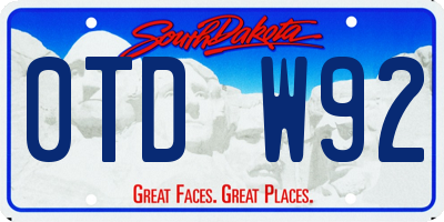 SD license plate 0TDW92