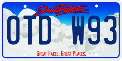 SD license plate 0TDW93