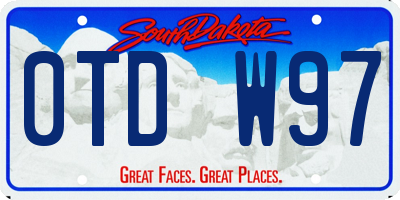 SD license plate 0TDW97