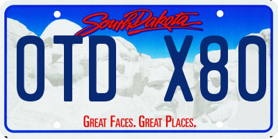 SD license plate 0TDX80