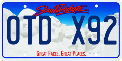 SD license plate 0TDX92