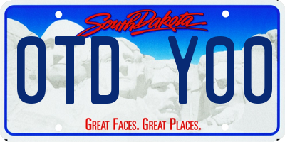 SD license plate 0TDY00
