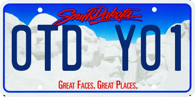 SD license plate 0TDY01