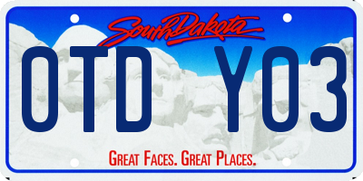 SD license plate 0TDY03