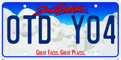 SD license plate 0TDY04