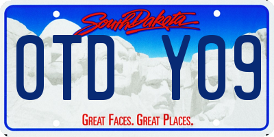 SD license plate 0TDY09