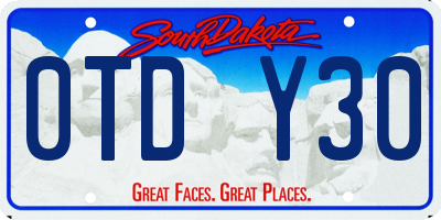 SD license plate 0TDY30