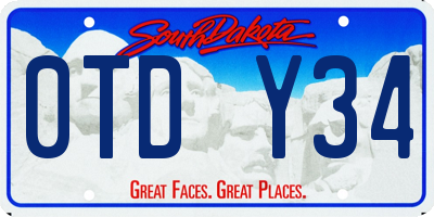 SD license plate 0TDY34