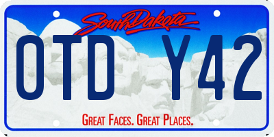 SD license plate 0TDY42