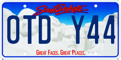 SD license plate 0TDY44