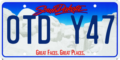 SD license plate 0TDY47