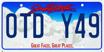 SD license plate 0TDY49