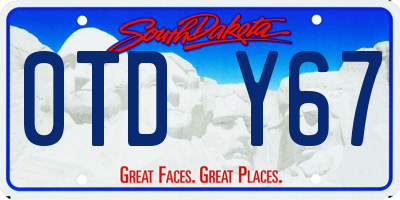 SD license plate 0TDY67