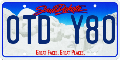 SD license plate 0TDY80