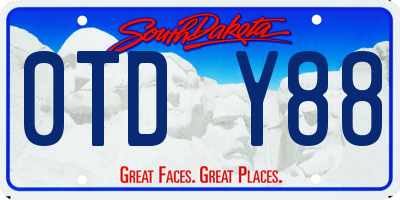 SD license plate 0TDY88