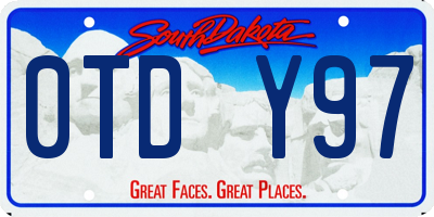 SD license plate 0TDY97
