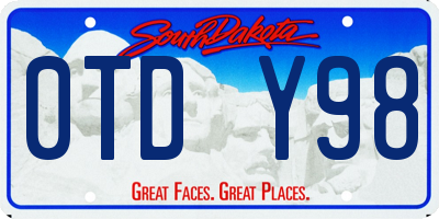 SD license plate 0TDY98