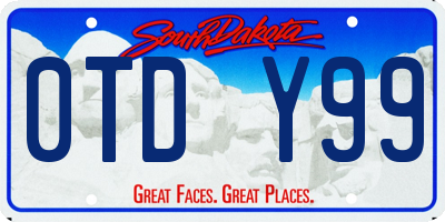 SD license plate 0TDY99