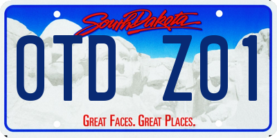 SD license plate 0TDZ01