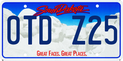 SD license plate 0TDZ25