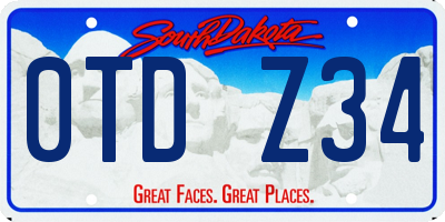 SD license plate 0TDZ34
