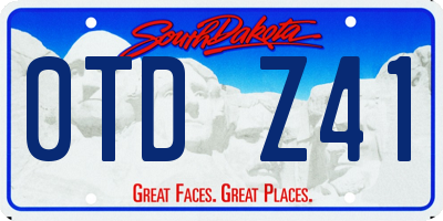 SD license plate 0TDZ41