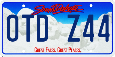 SD license plate 0TDZ44