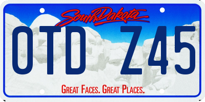 SD license plate 0TDZ45