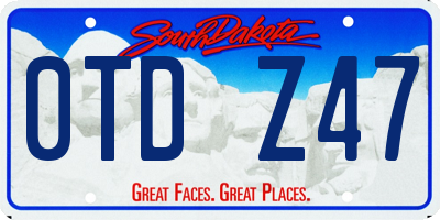 SD license plate 0TDZ47