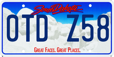 SD license plate 0TDZ58
