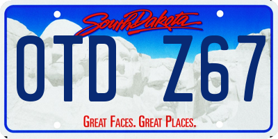 SD license plate 0TDZ67