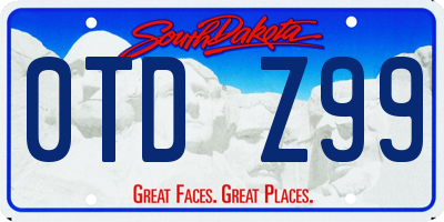 SD license plate 0TDZ99