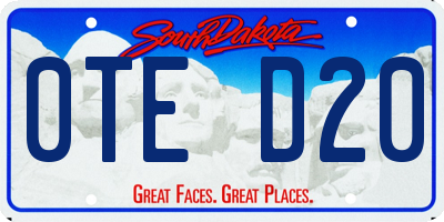 SD license plate 0TED20