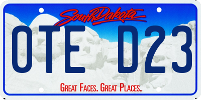 SD license plate 0TED23