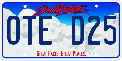 SD license plate 0TED25