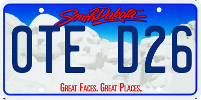 SD license plate 0TED26