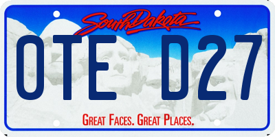 SD license plate 0TED27