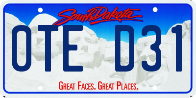 SD license plate 0TED31