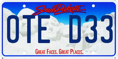 SD license plate 0TED33
