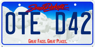 SD license plate 0TED42
