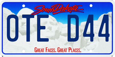 SD license plate 0TED44