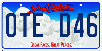SD license plate 0TED46