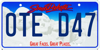 SD license plate 0TED47