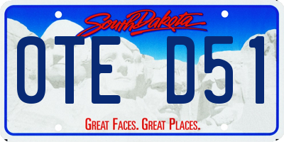 SD license plate 0TED51